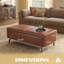 Repose-pieds 59,1 po en similicuir brun foncé avec rangement-77427951-75851138