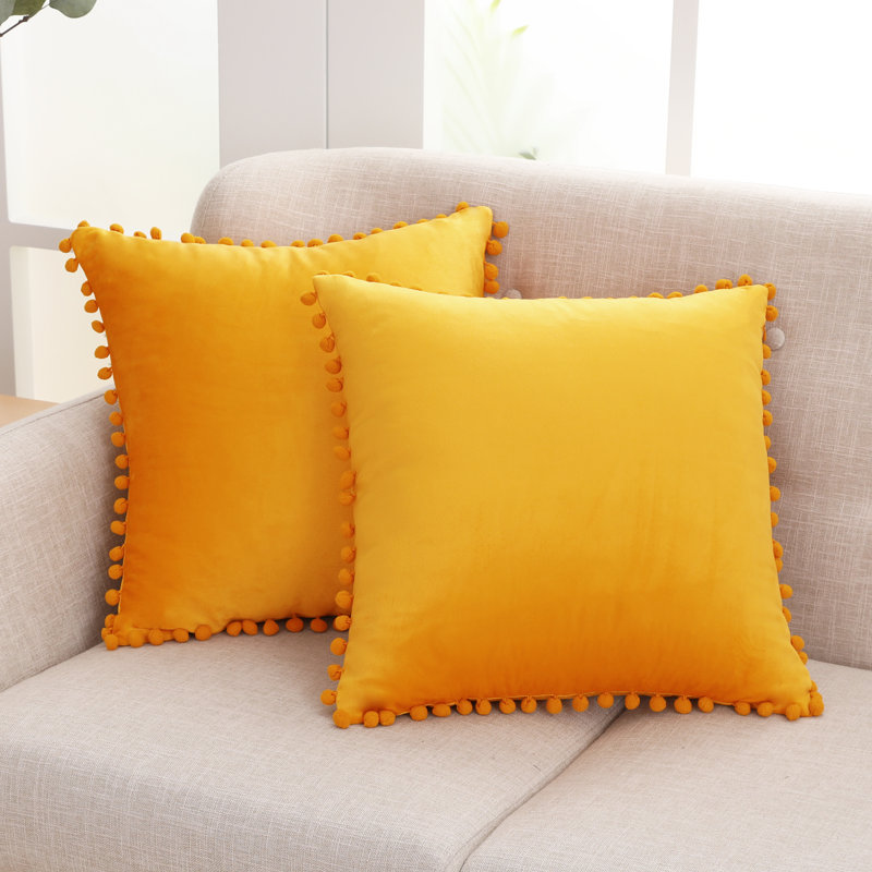 Knowles Square Cushion Cover, 61cm H x 61cm W x 1cm D, Gold