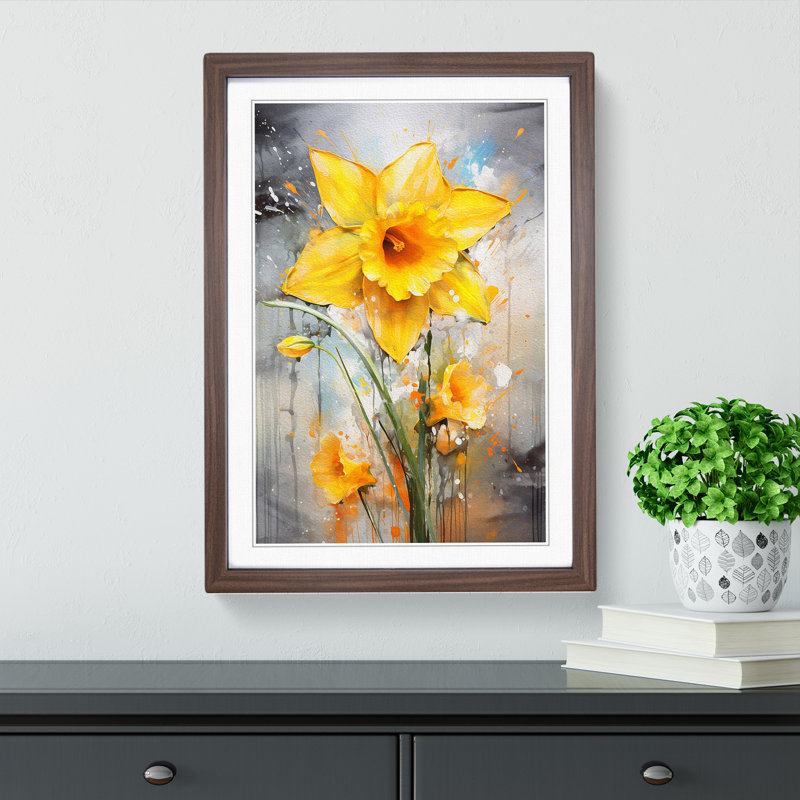 Single Picture Frame Print on Wood, 34cm H x 25cm W, Walnut Framed