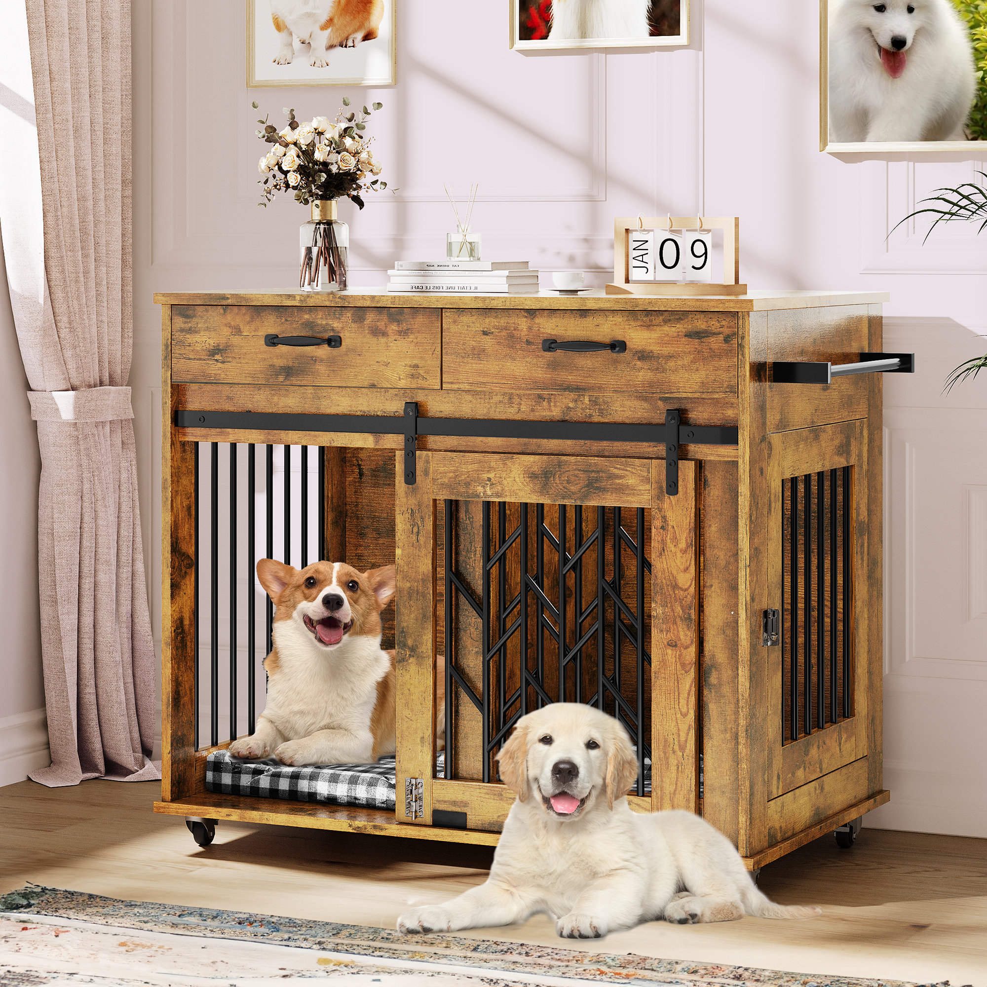 Wicker dog outlet crates for sale