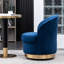 Fauteuil moderne en velours bleu avec pivot - expérience confortable avec fonction pivotante-40110314