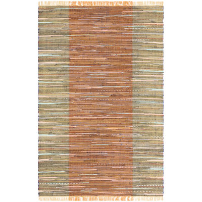 Tapis rayé en coton tissé à plat Rag