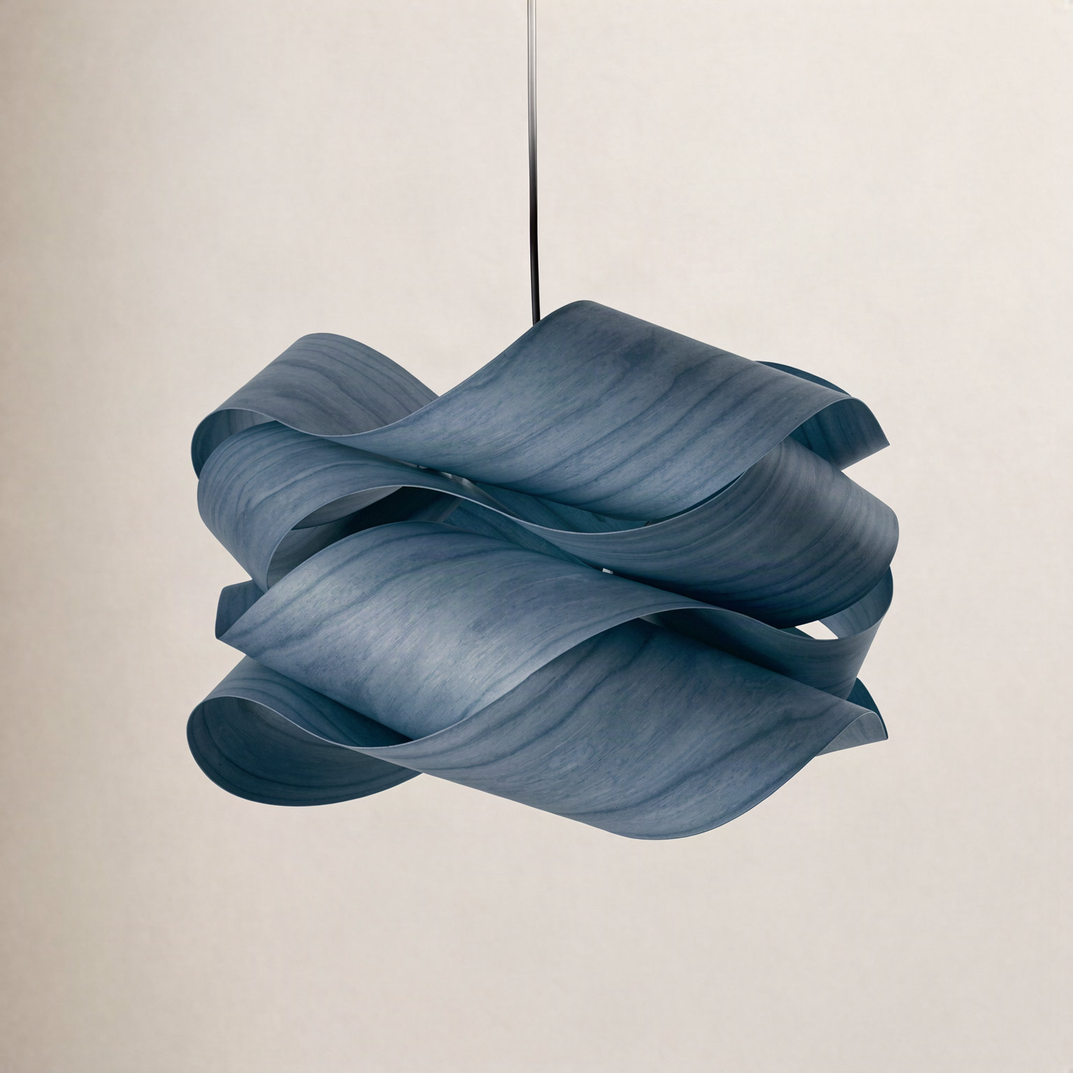 Single Light Dimmable Pendant, 15.7" H x 27.1" W x 27.1" D, Matte Black, Blue