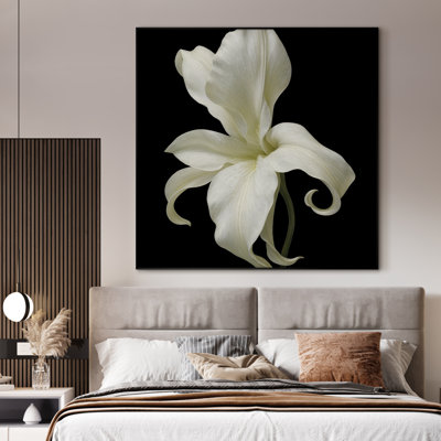 Très grande reproduction d'art sur toile - Fleur, art floral moderne, décoration pour le salon ou la chambre à coucher - «Assemblage requis du cadre (cadre non fini)»