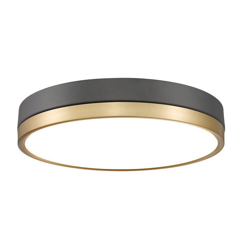 Brexleigh Acrylic LED Flush Mount, Matte Black/Modern Gold