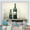 Vert minimaliste bouteilles de vin Silhouette II - art mural vin
