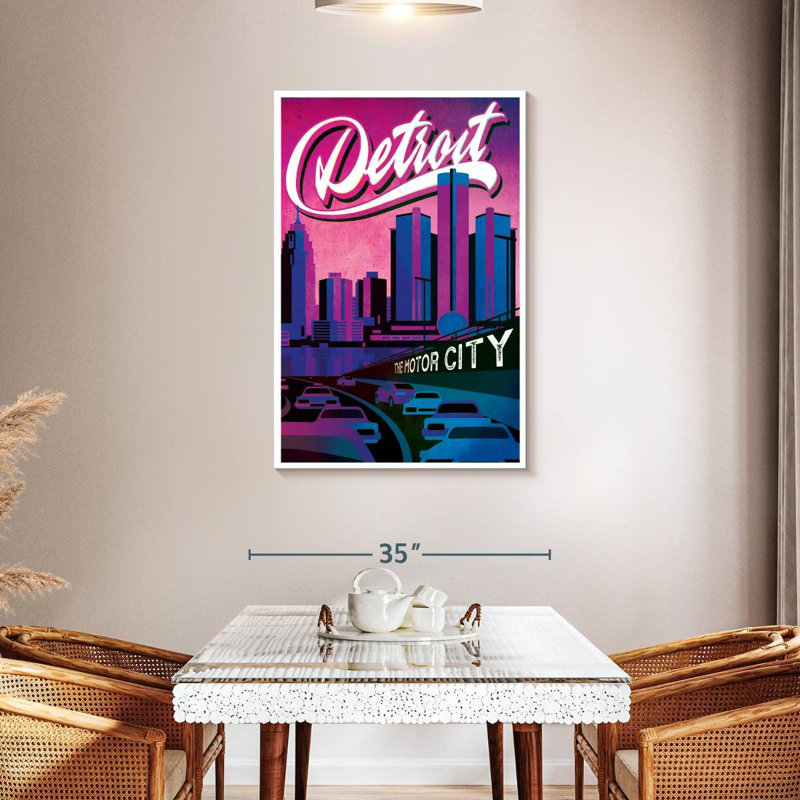 The Motor City Detroit, H 45 po x l 30 po