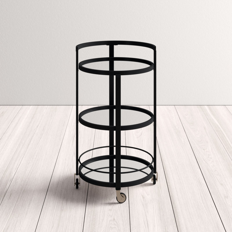 Metal Bar Cart, Blackened Bronze