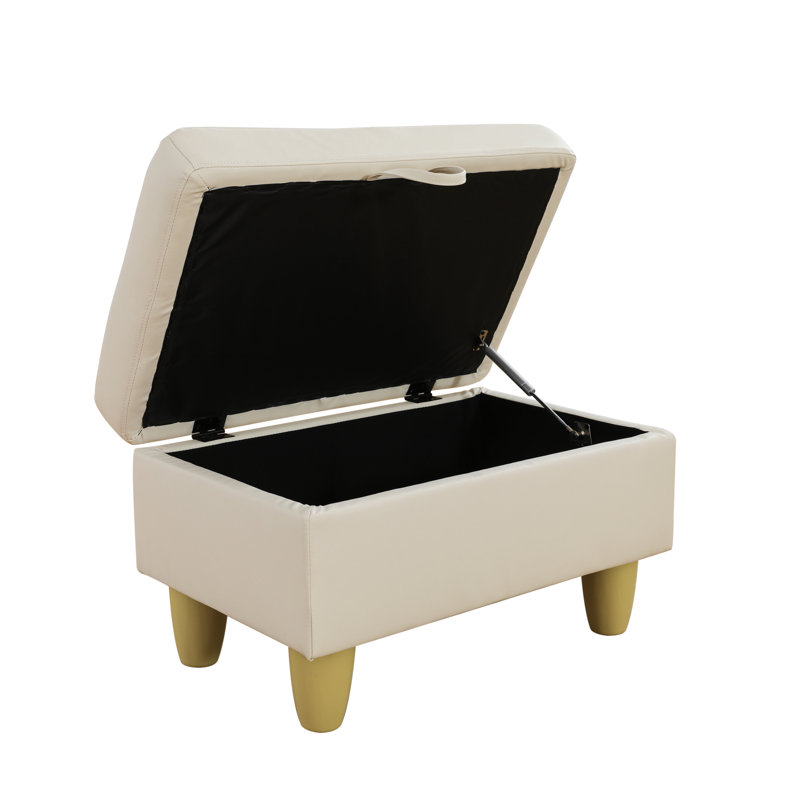 Ensemble de canapé en cuir 3 pièces - Canapé rembourré avec repose-pieds, White, Left Hand Facing