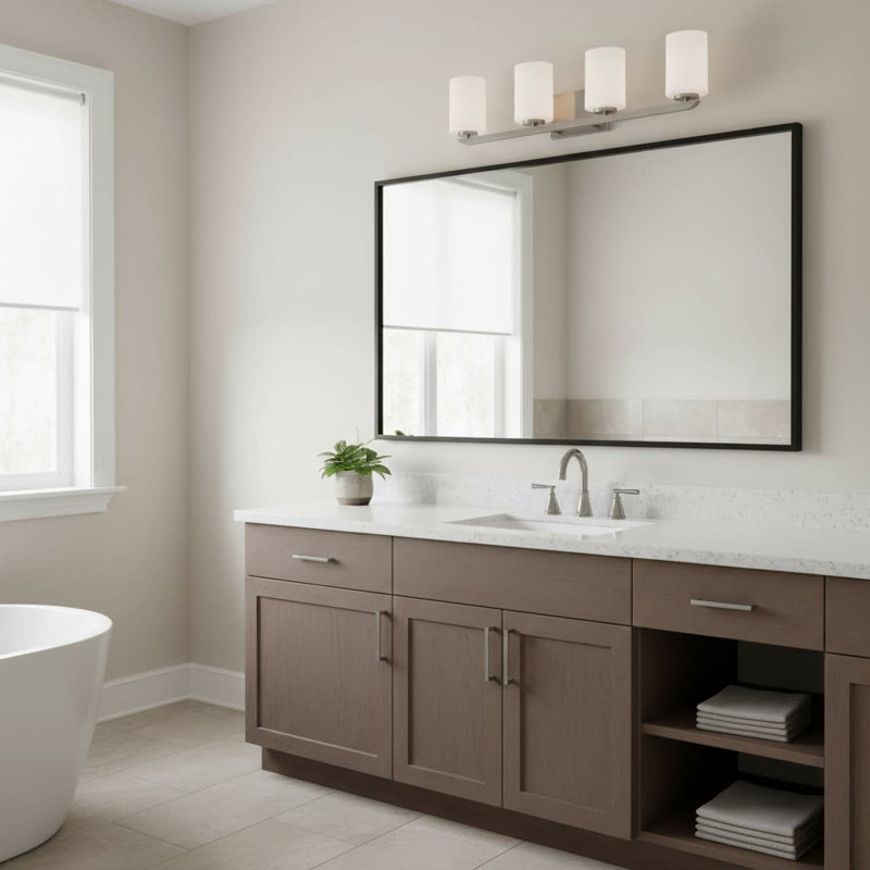 Éclairage pour salle de bain 4 lumières Kyra, Nickel brossé