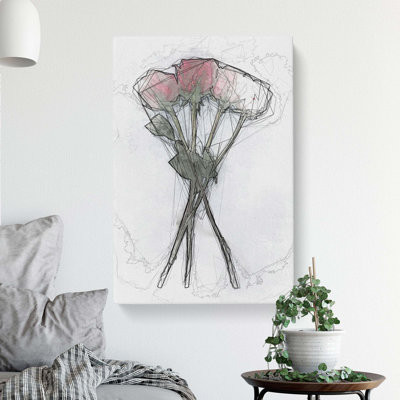 Bunch of Red Roses in Abstract - Wrapped Canvas