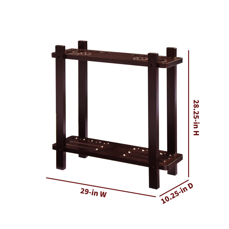 Billiard Accessory Storage Rack, Rich Mahogany