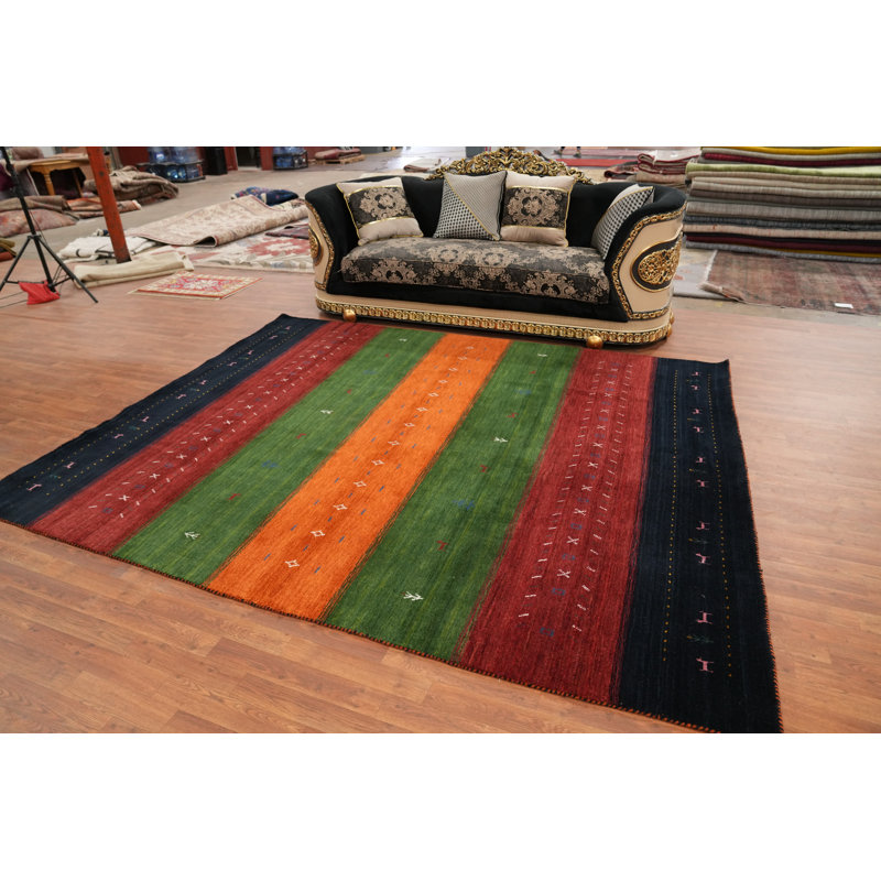 Striped Gabbeh Oriental Area Rug 8x10