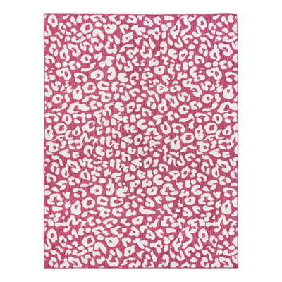 Magenta/Ivory Indoor/Outdoor Rug