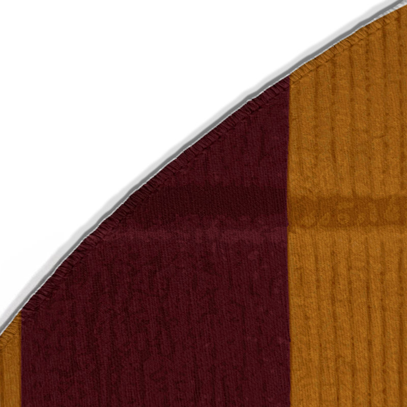 Checkered Brown Indoor and Outdoor Area Rug, Round 5'