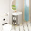 Meuble-lavabo à tablettes ouvertes de 21,6 po avec lavabo en céramique et porte à fermeture douce, armoire de rangement à tablettes ouvertes sur le côté gauche-339014481