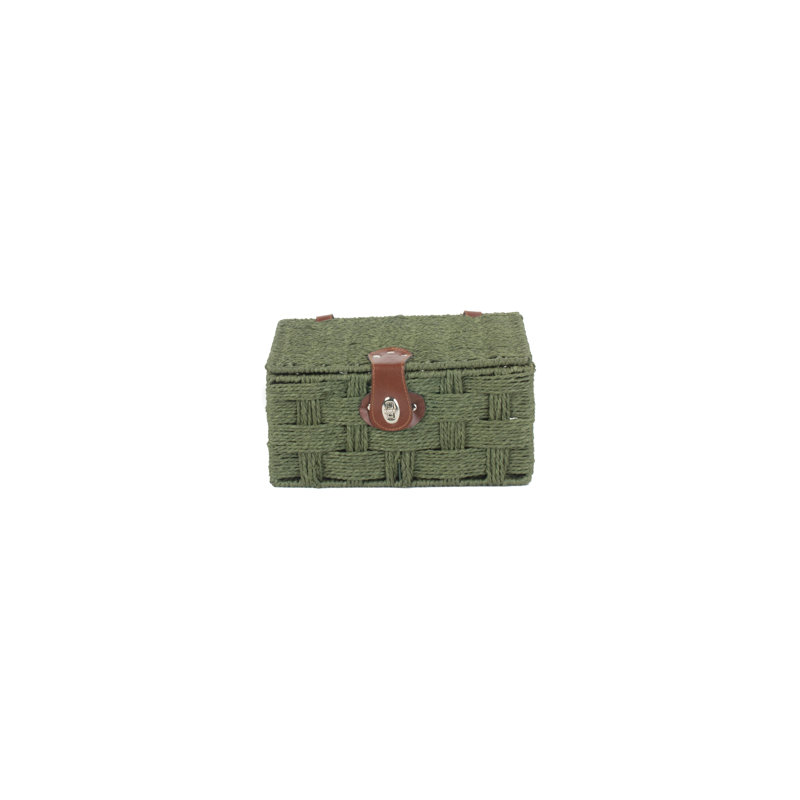 Paper Rope Gift or Storage Hamper, Green, 17cm H x 35cm W x 26cm D