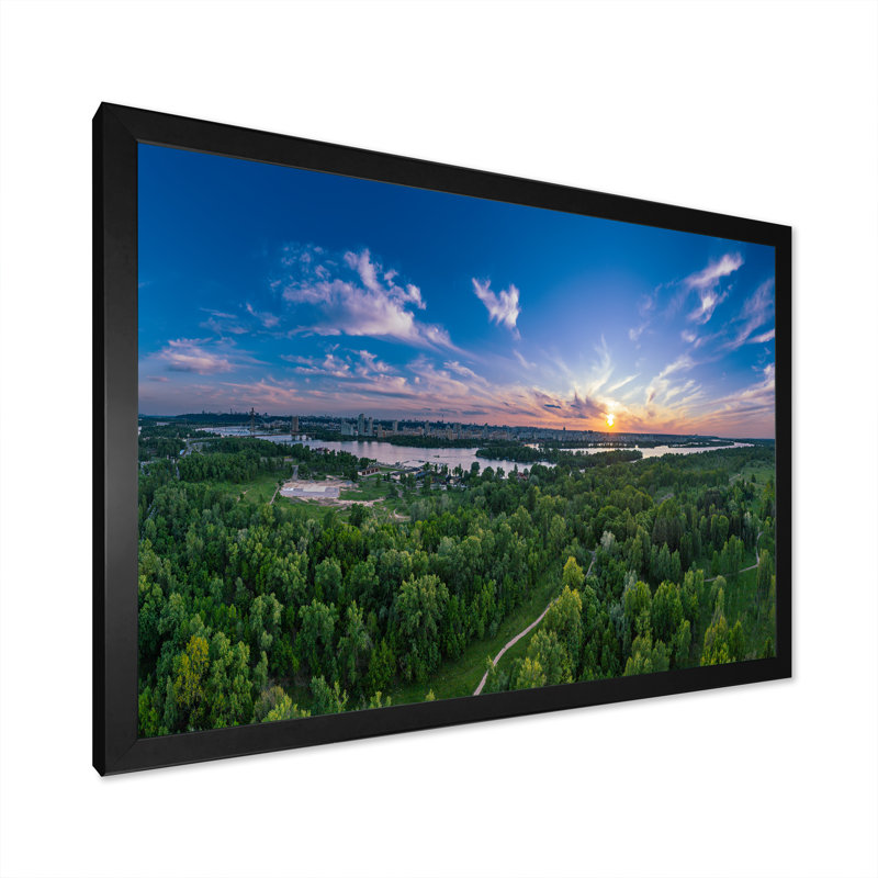 Rurale d'été en campagne, Alabama, sur toile, Cadre simple noir, H 16 po x l 32 po x P 1 po