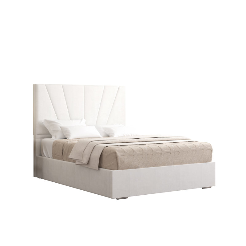 Alahnna Upholstered Bed Frame    , White, Small Double (4')