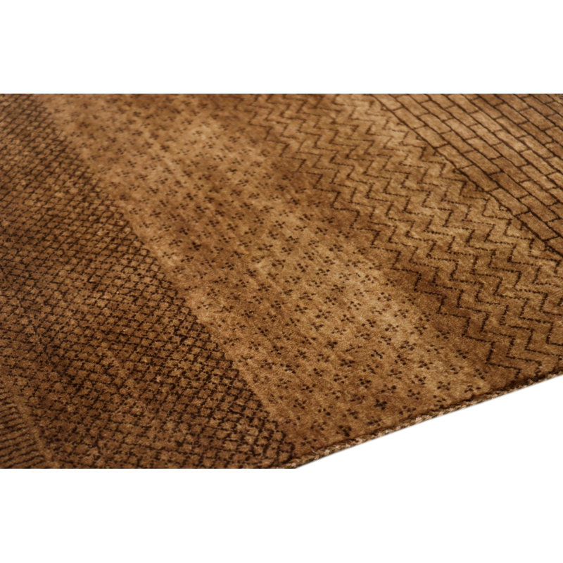 5'X8' Hand Woven Cotton and Wool Striped Area Rug