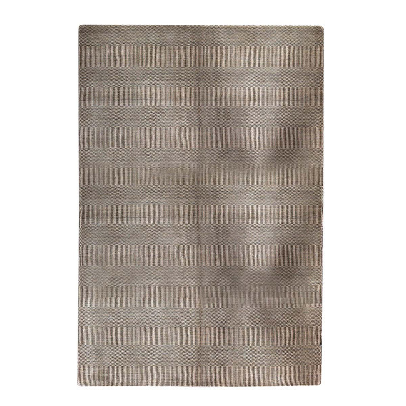 Tapis gris géométrique en laine noué à la main 6 pi x 9 pi