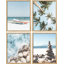 «White Tropical Palm Tree Ocean Zen Rock», reproduction encadrée sur papier de 4 pièces-97782177-97782176