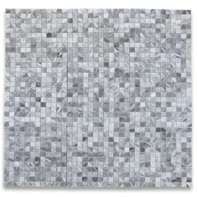Bardiglio Grey Marble 1X1 Square Mosaic Tile