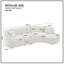 Ensemble de 2 pièces de canapé de salon de luxe de style moderne avec revêtement courbé et méridienne, canapé modulaire faisant face à la droite, canapé Boucle, blanc-152267469