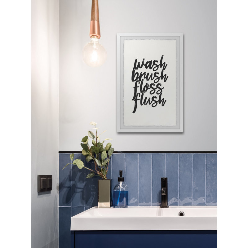 Wash And Flush - Art textuel avec cadre photo, H 12 po x l 8 po x P 1,5 po