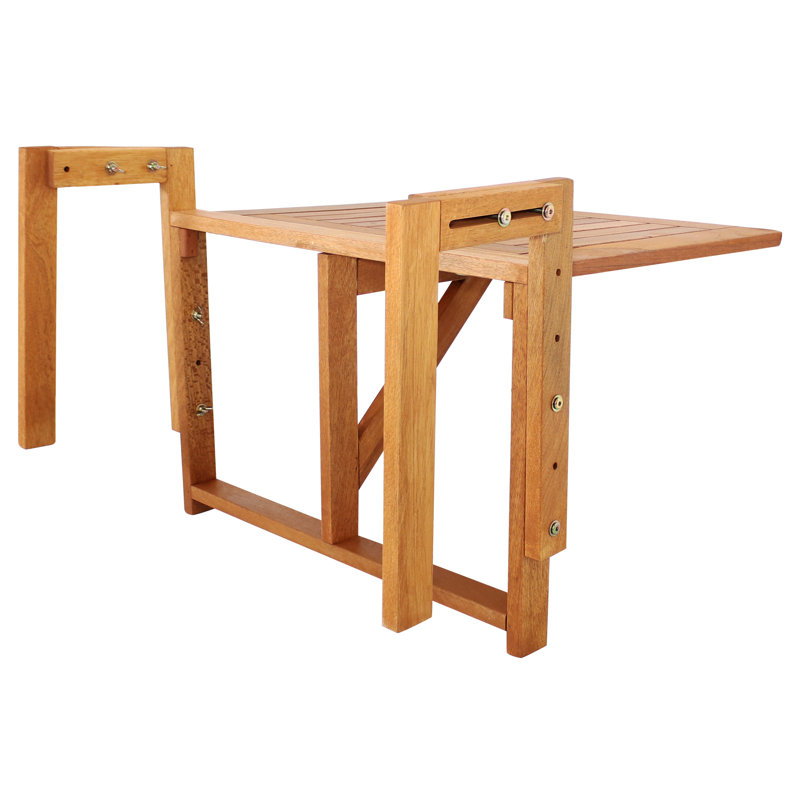 Meranti Wood Folding Balcony Railing Table