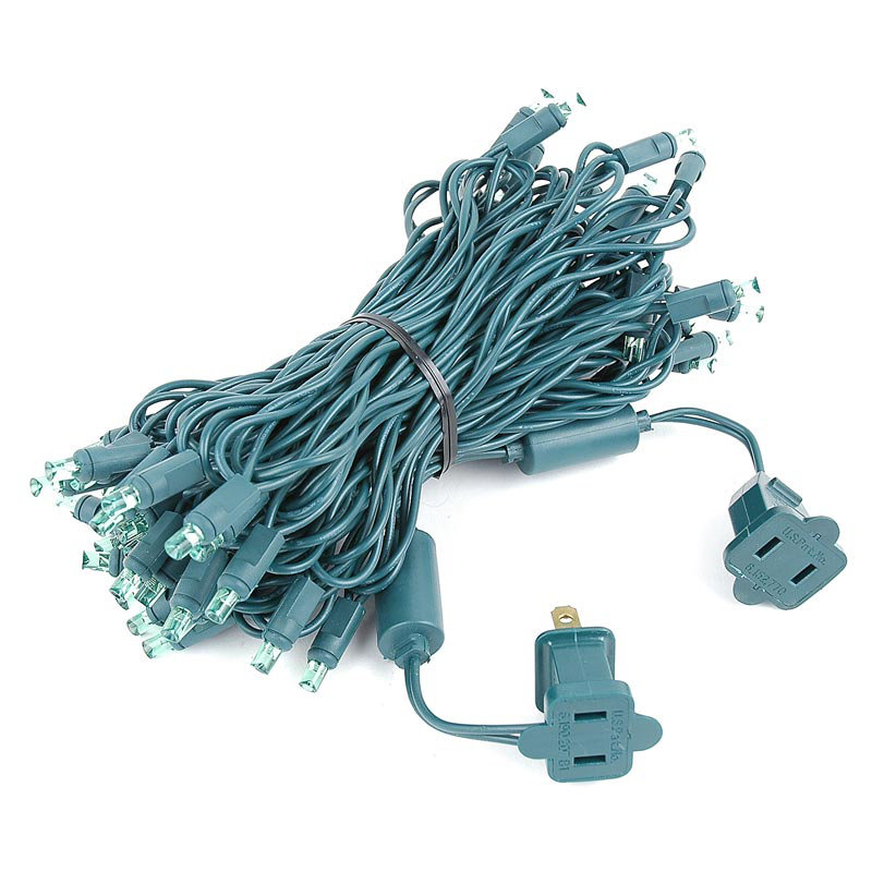 Outdoor 50 - Bulb 11'' Plug-in LED Wide Angle LED String Light, Pure White, Green