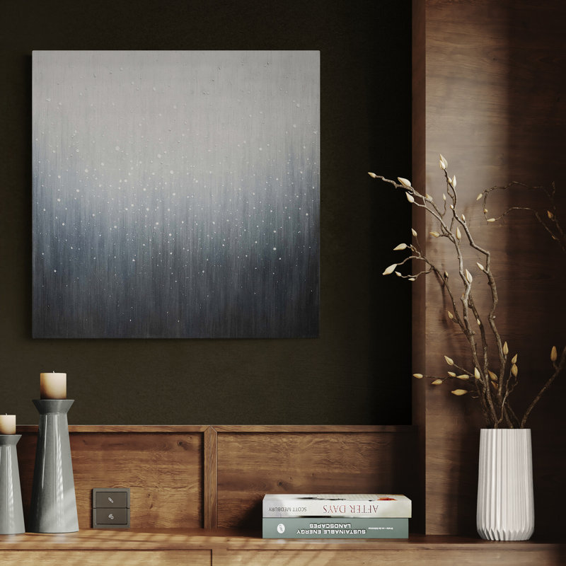 Silent Fall Asbstract Wall Art - Canvas Framed Print, 30 cm H x 30 cm W