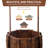 Wooden Wishing Well Outdoor Planters, Height Adjustable Hanging Bucket, Rustic Flower Pot Home Decor For Outside Patio Garden