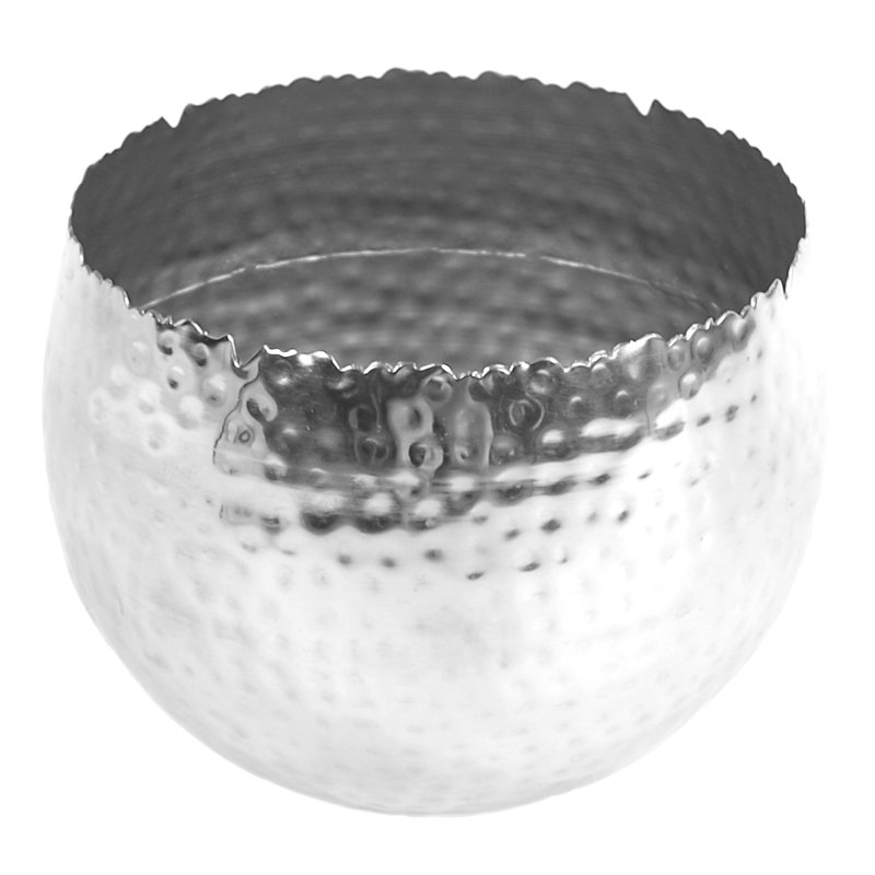 Handmade Metal Decorative Bowl 1, Silver, 17cm H x 22cm W x 22cm D