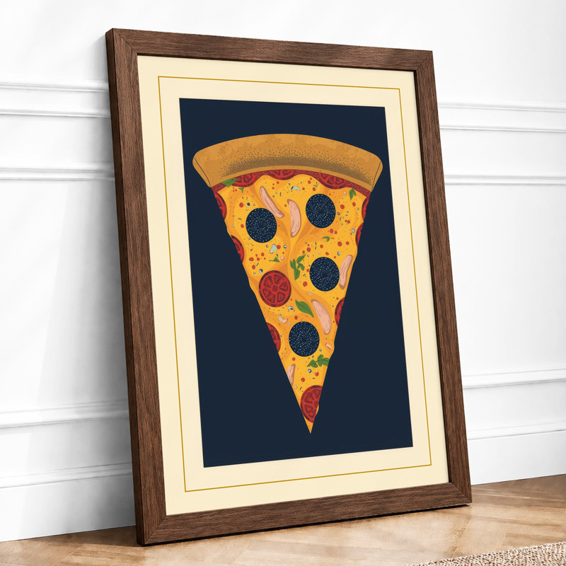 Slice of Gold Modern - Framed Print, Walnut, A4 - 29.7 x 21.0 cm