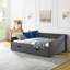 Lit de jour double avec tiroirs, canapé-lit capitonné, avec bouton sur le dos et clou en cuivre sur les accoudoirs ondulés (80,5 po x 55,5 po x 27,5 po)-1993507880-1993507884