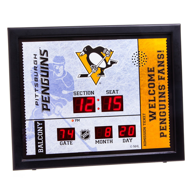 Horloge murale bluetooth NHL, Pittsburgh Penguins