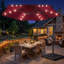 Parasol de patio en porte-à-faux décalé de 10 pi, lumières chaudes à économie d'énergie à DEL à énergie solaire, auvent imperméable résistant à la décoloration UV50 + et cadre résistant à la rouille-1589002736