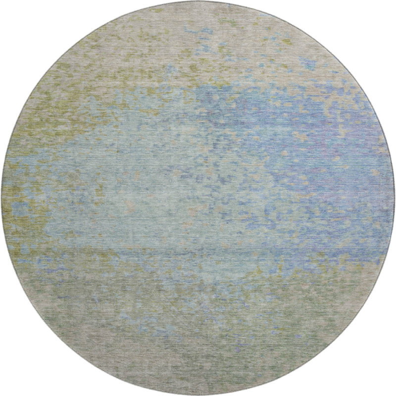 Premium Machine Washable Lubbers AMF1737 Modern Rug, Round 8'