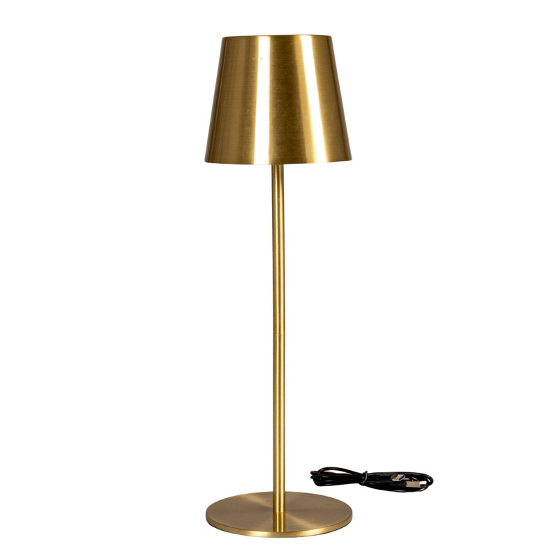 Lampe de table rechargeable en métal à DEL avec capteur tactile, White, Bleu