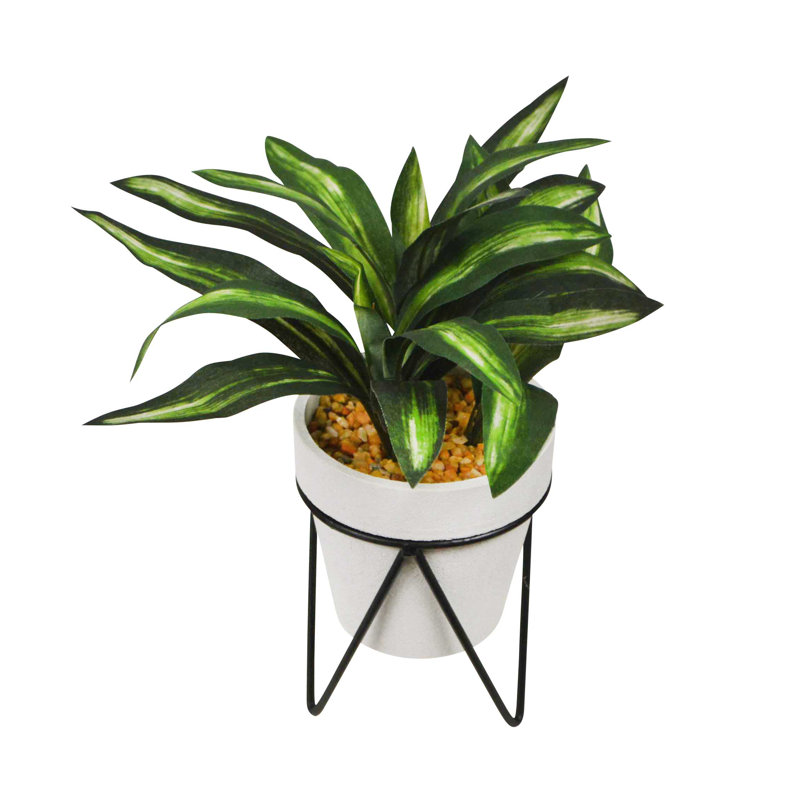 5" Artificial Dracaena Plant in Metal Stand
