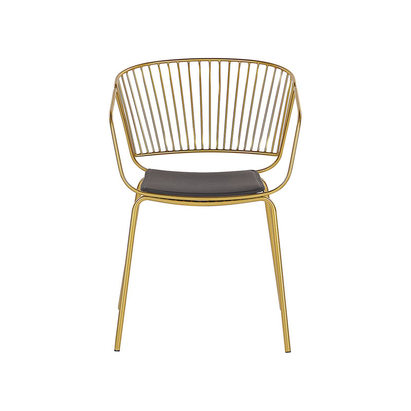 Boghos 44cm H Metal Slat Back Armchair, Gold