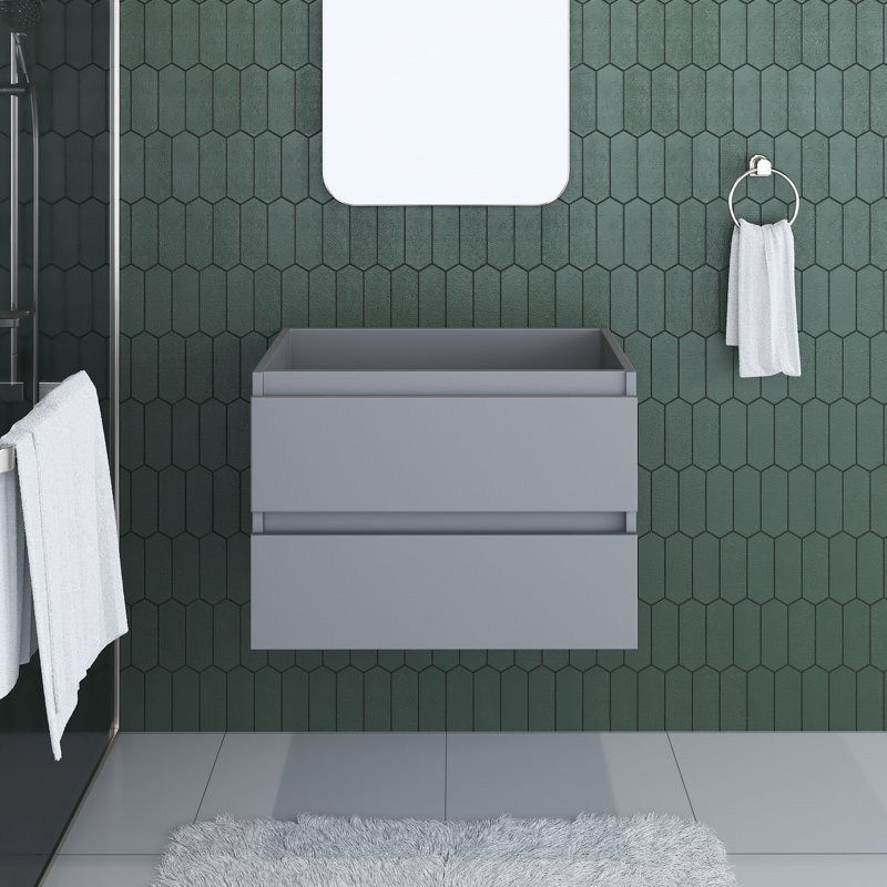 Base de meuble-lavabo mural simple 29 po Salt, gris