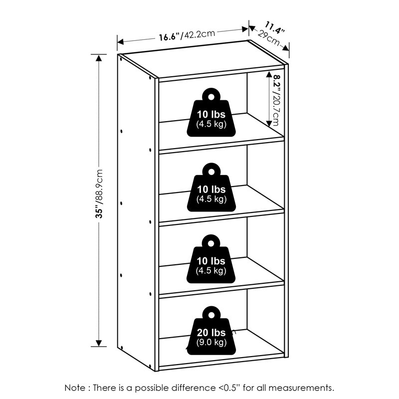Bibliothèque Furinno Basic 4-Shelf, Espresso
