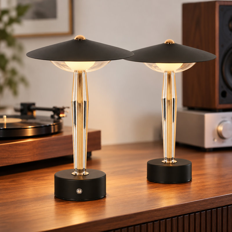 Iron Desk Table Lamp, Black, H 11,8 po x l 7,1 po x P 7,1 po