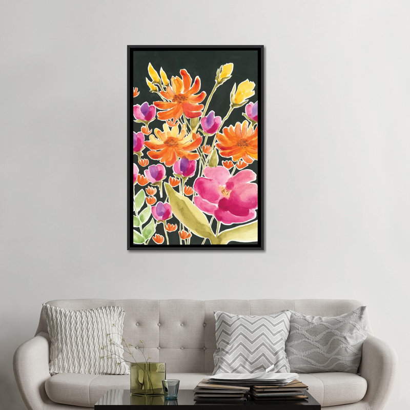 Splendid Gathering II - reproduction murale sur toile, H 26 po x l 18 po x P 1,5 po, Toile avec cadre noir