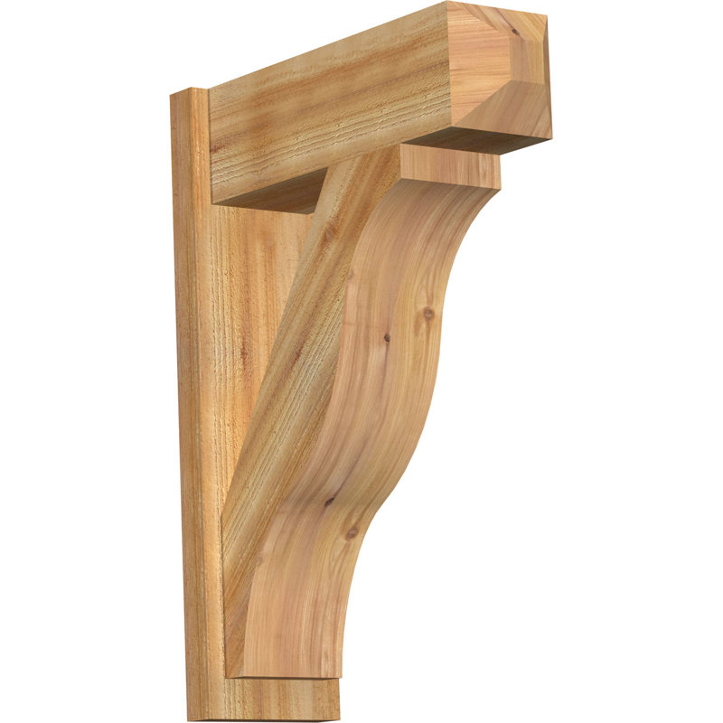 Persienne en bois rustique Funston Craftsman, P 24 po x H 32 po, Cèdre rouge de l'Ouest de 8 po (sciage brut)