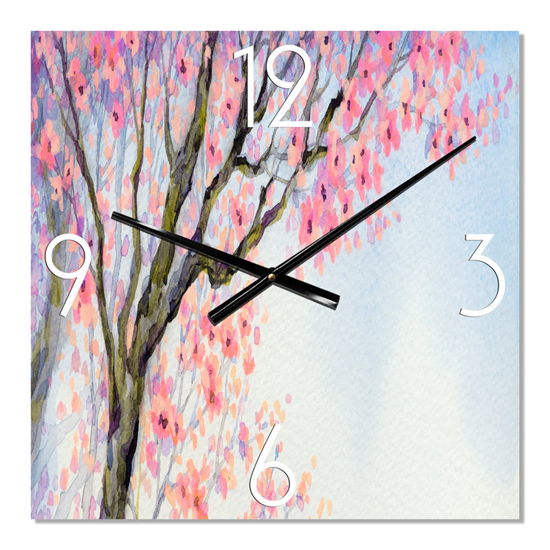 Horloge murale bel oiseau sur une branche en fleurs II, Moyen