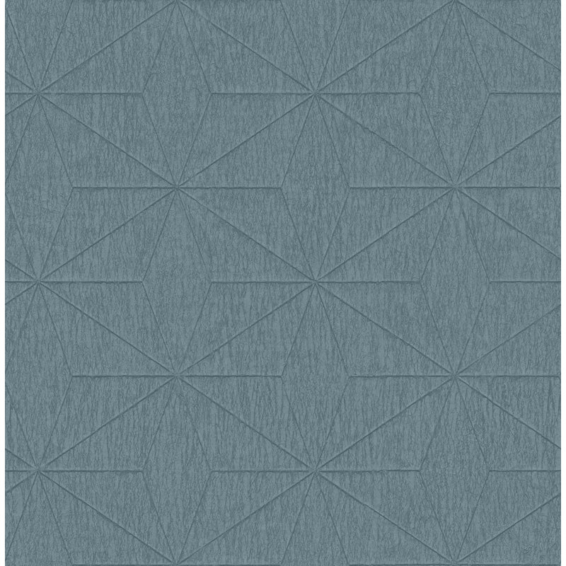 Rouleau de papier peint géométrique L 33 pi x l 20,5 po Rovel, Bleu sarcelle
