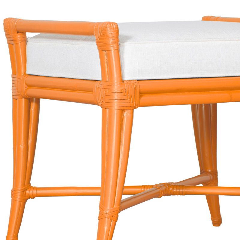 Malacca Upholstered Bench, Orange Slice